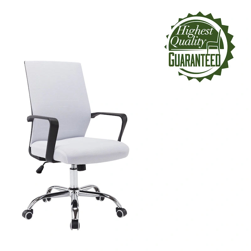 Chaise de bureau ergonomique en maille Balzac Porthos Home avec base à roulettes chromée