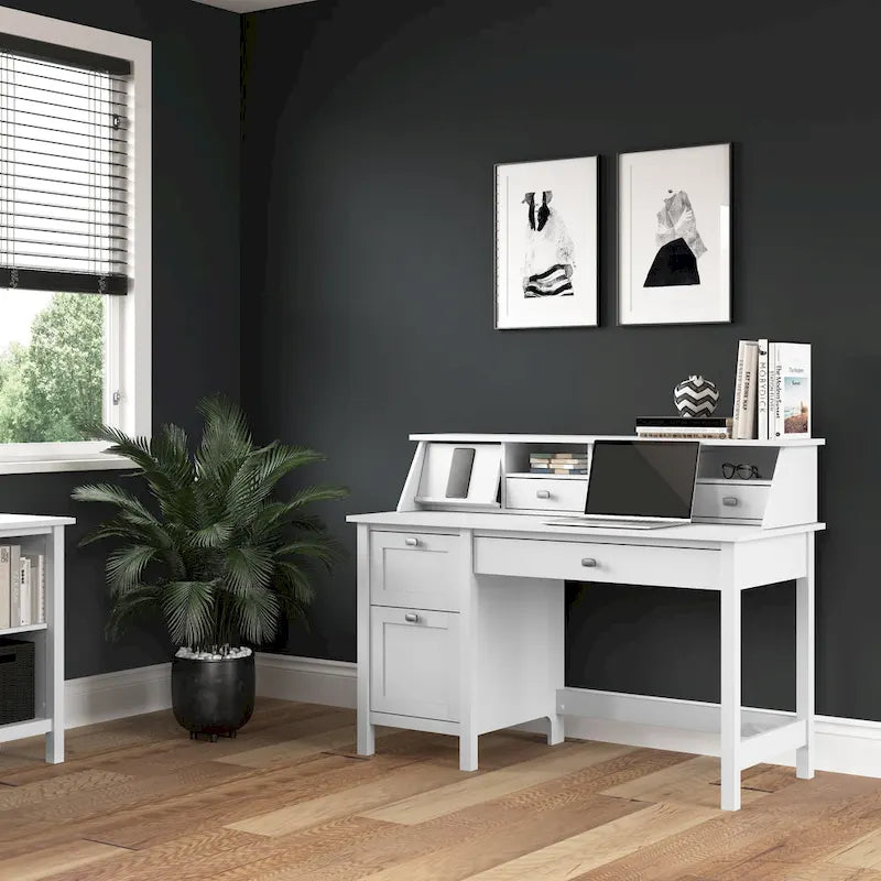 Bureau informatique Broadview 54W avec organisateur de bureau par Bush Furniture