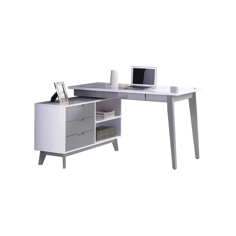 Bureau informatique pivotant en bois bicolore Somette Modern