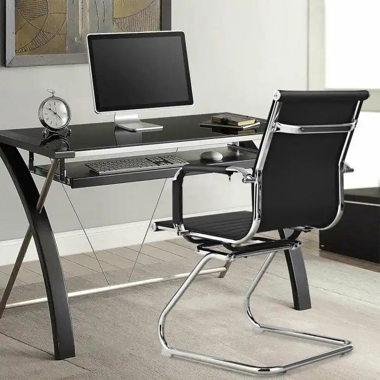 Ensemble de 2 chaises de conférence avec accoudoirs protecteurs
