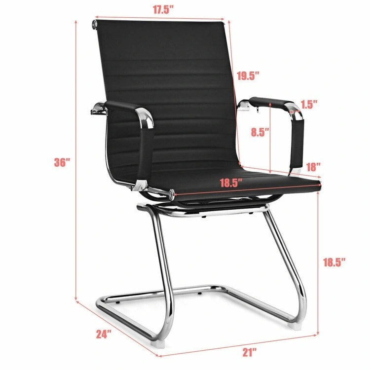 Ensemble de 2 chaises de conférence avec accoudoirs protecteurs