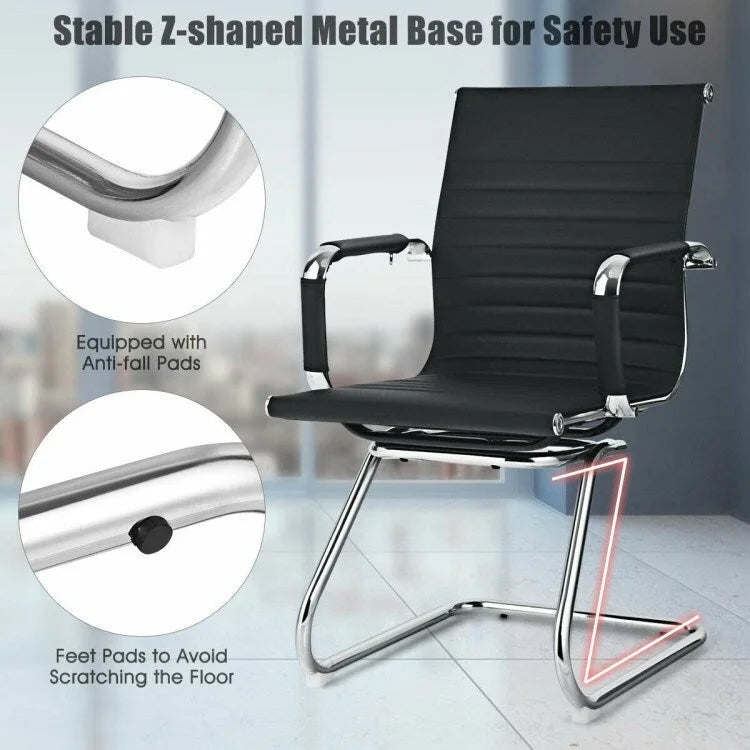 Ensemble de 2 chaises de conférence avec accoudoirs protecteurs