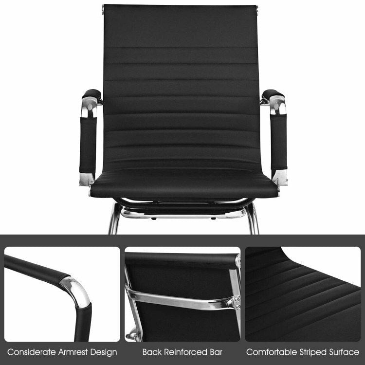 Ensemble de 2 chaises de conférence avec accoudoirs protecteurs