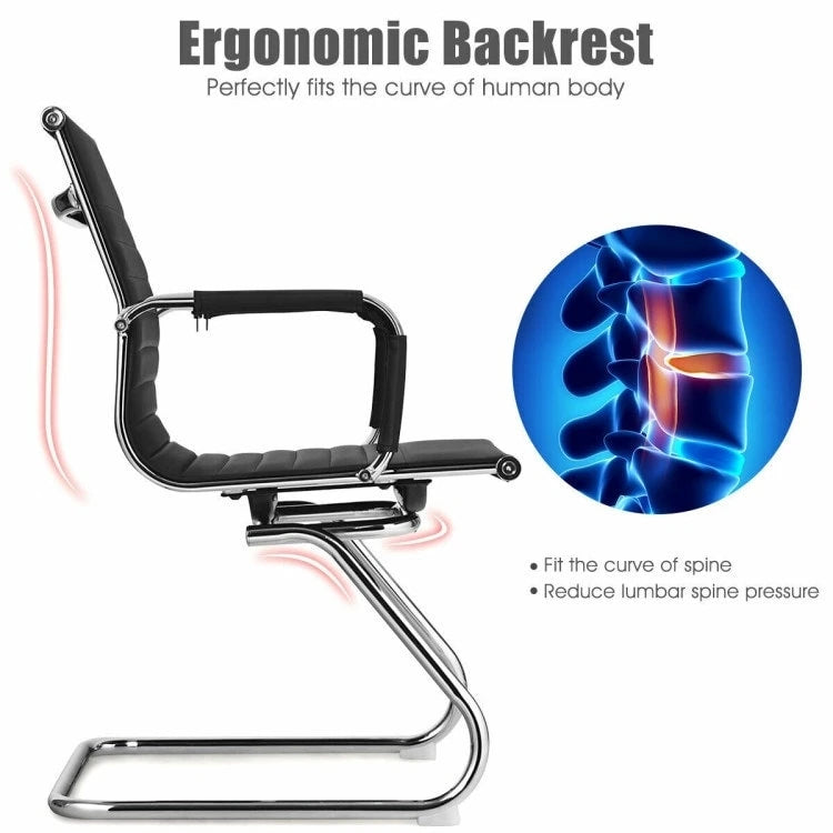 Ensemble de 2 chaises de conférence avec accoudoirs protecteurs