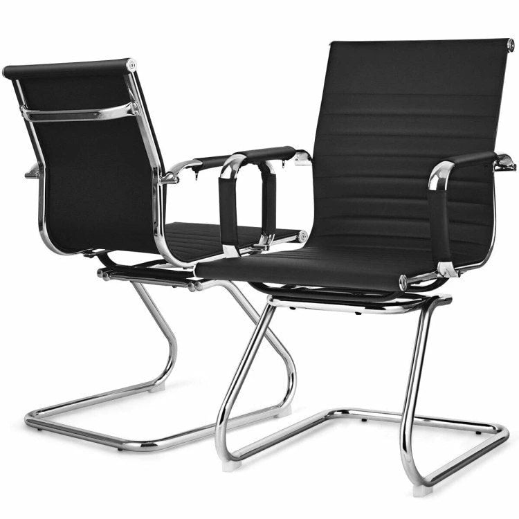 Ensemble de 2 chaises de conférence avec accoudoirs protecteurs