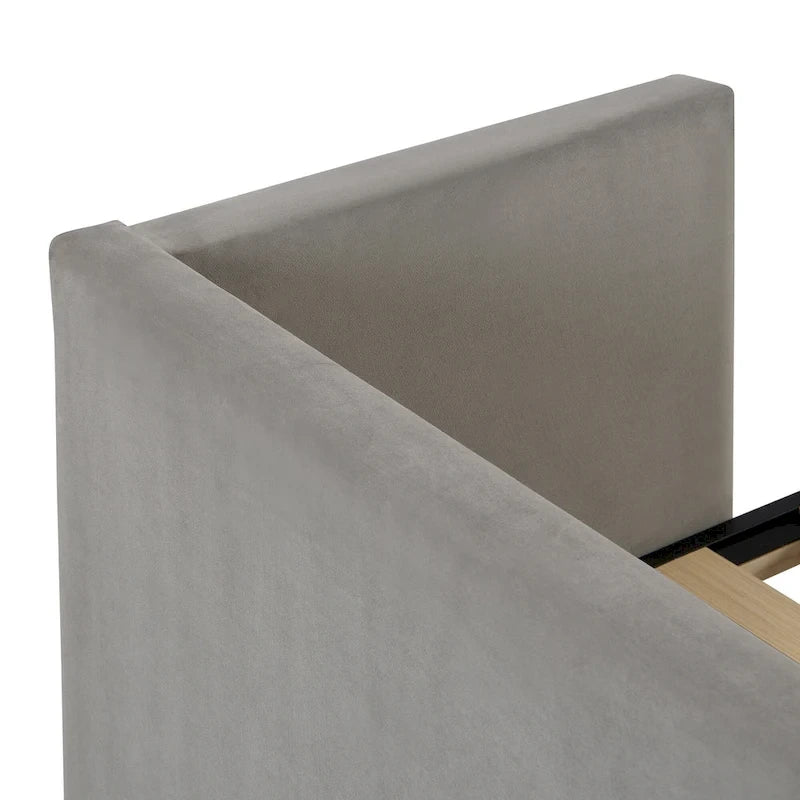 Lit de repos capitonné simple avec lit gigogne escamotable, Beige
