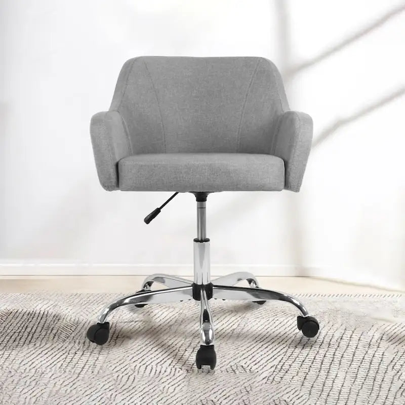 Chaise de bureau moderne rembourrée pivotante avec accoudoirs