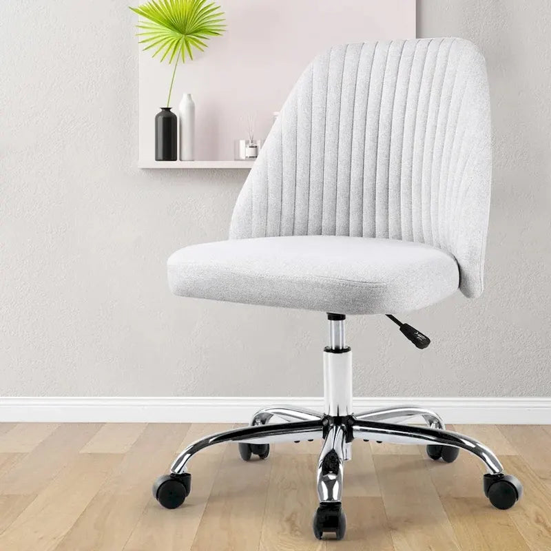 Chaise de bureau moderne rembourrée pivotante avec accoudoirs
