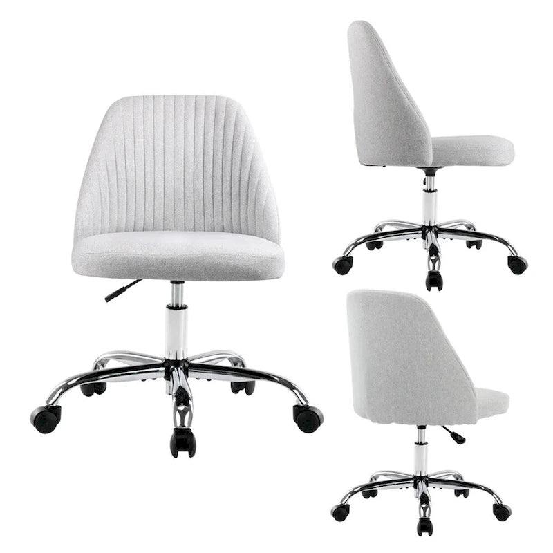 Chaise de bureau moderne rembourrée pivotante avec accoudoirs