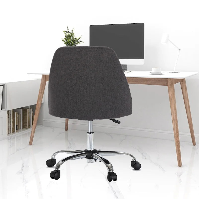 Chaise de bureau moderne rembourrée pivotante avec accoudoirs