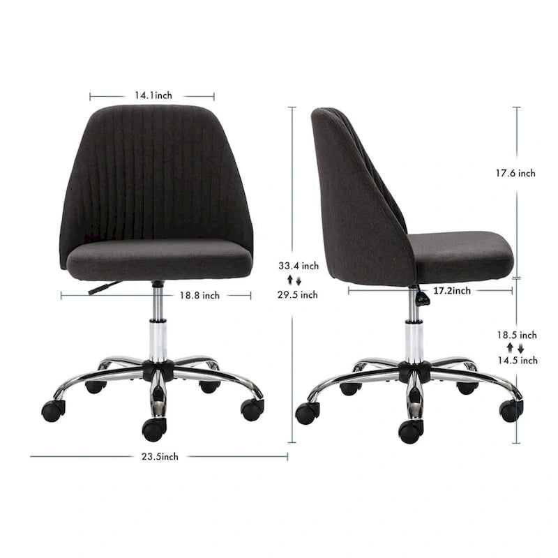 Chaise de bureau moderne rembourrée pivotante avec accoudoirs