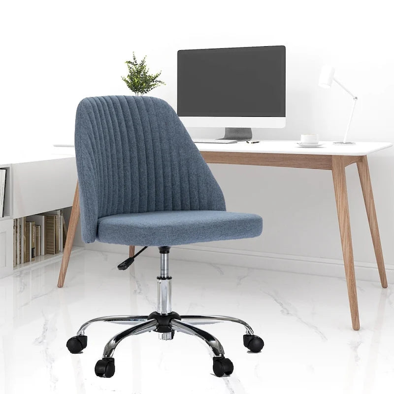Chaise de bureau moderne rembourrée pivotante avec accoudoirs