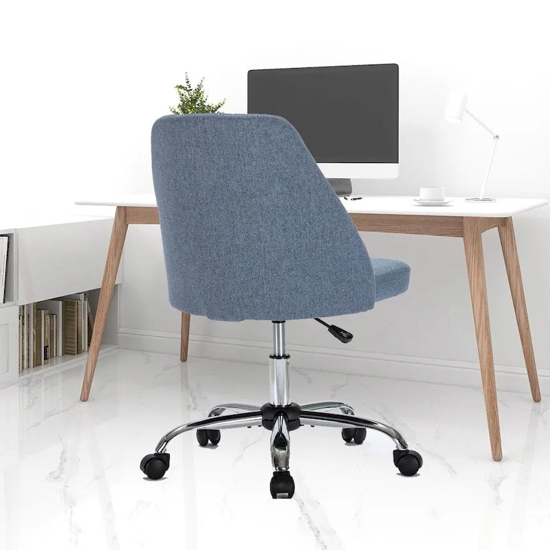 Chaise de bureau moderne rembourrée pivotante avec accoudoirs