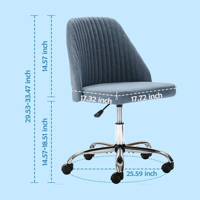 Chaise de bureau moderne rembourrée pivotante avec accoudoirs