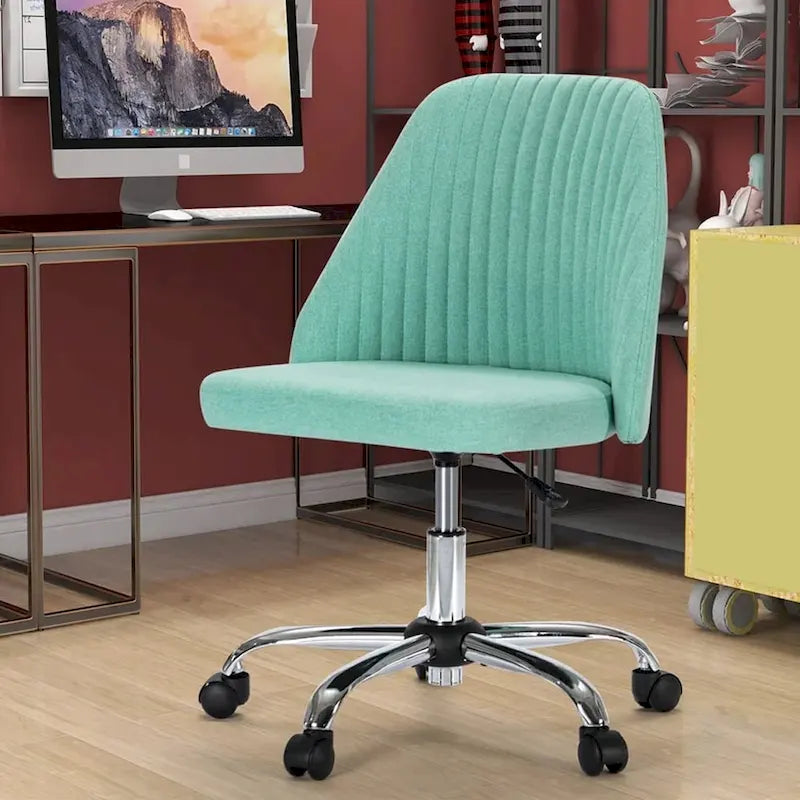 Chaise de bureau moderne rembourrée pivotante avec accoudoirs