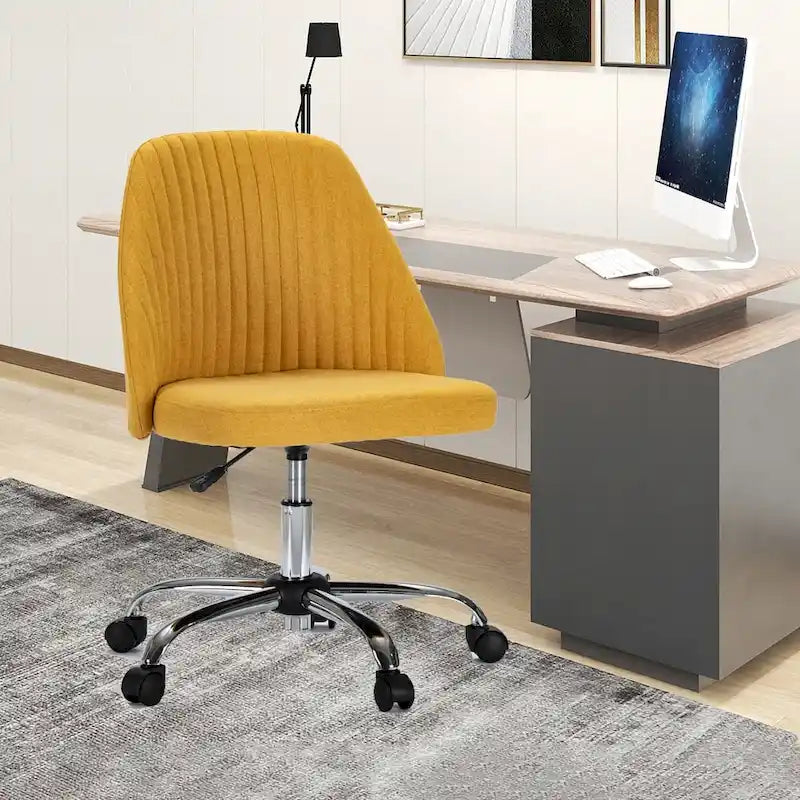 Chaise de bureau moderne rembourrée pivotante avec accoudoirs