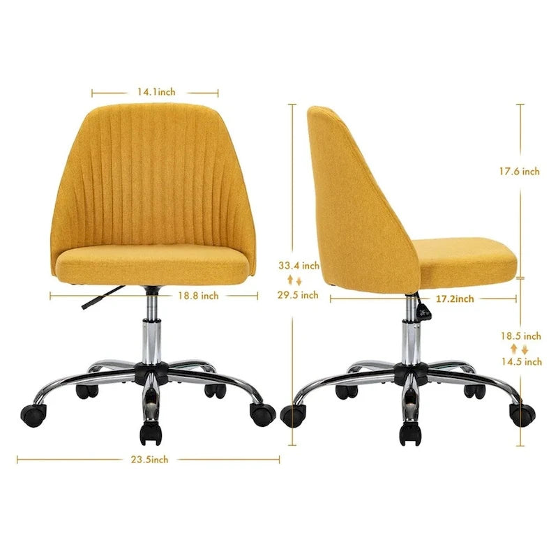 Chaise de bureau moderne rembourrée pivotante avec accoudoirs