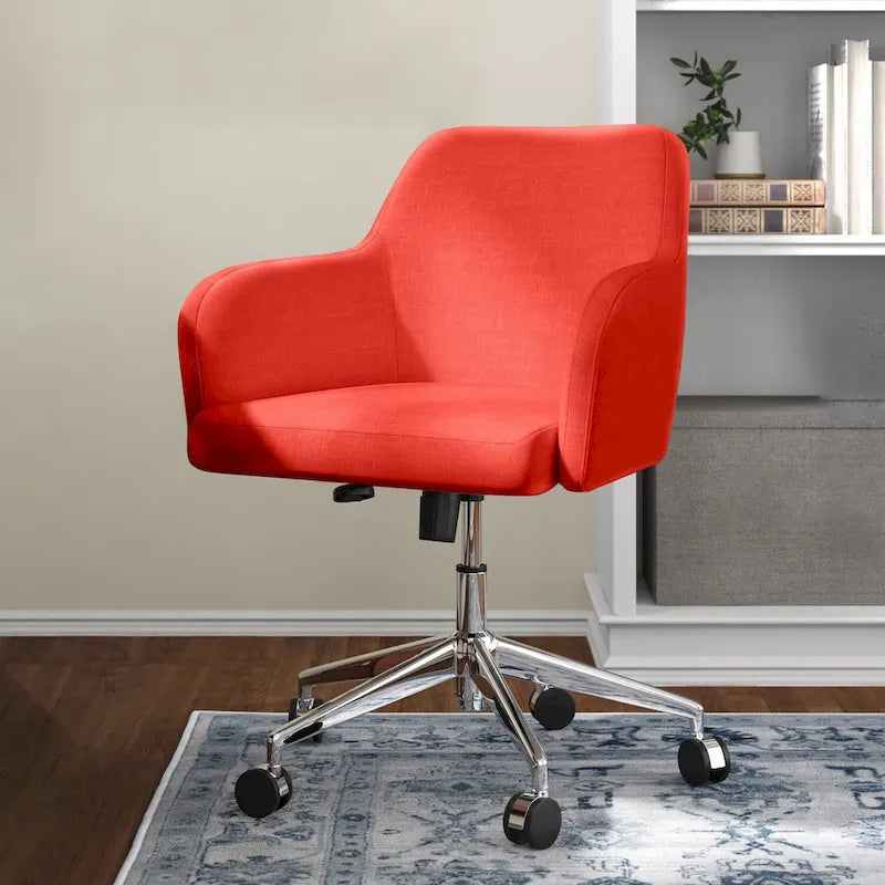 Chaise de bureau moderne rembourrée pivotante avec accoudoirs