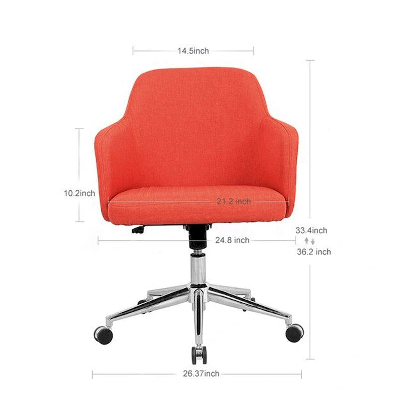 Chaise de bureau moderne rembourrée pivotante avec accoudoirs