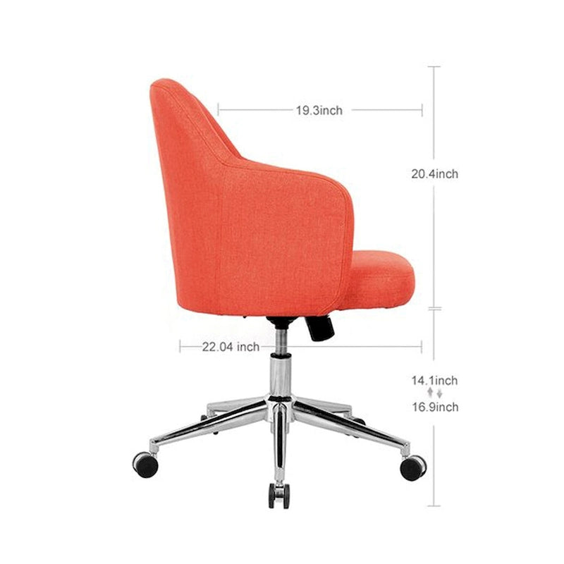 Chaise de bureau moderne rembourrée pivotante avec accoudoirs