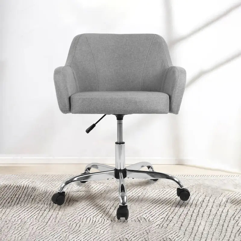 Chaise de bureau moderne rembourrée pivotante avec accoudoirs