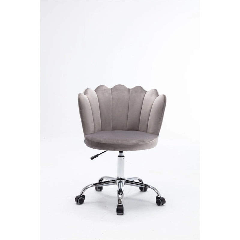 Chaise de bureau pivotante réglable en hauteur, en velours
