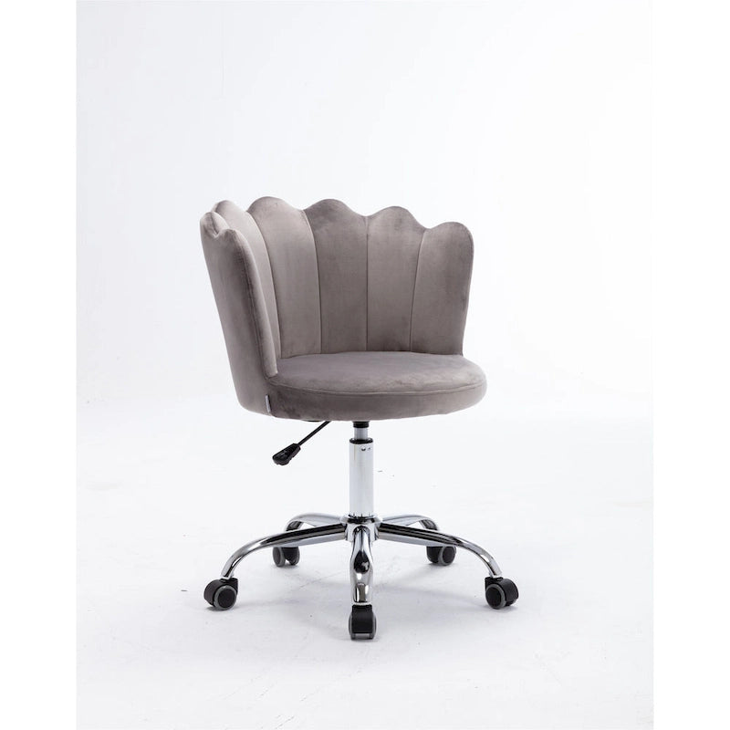 Chaise de bureau pivotante réglable en hauteur, en velours