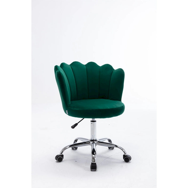 Chaise de bureau pivotante réglable en hauteur, en velours