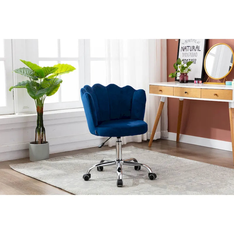 Chaise de bureau pivotante réglable en hauteur, en velours