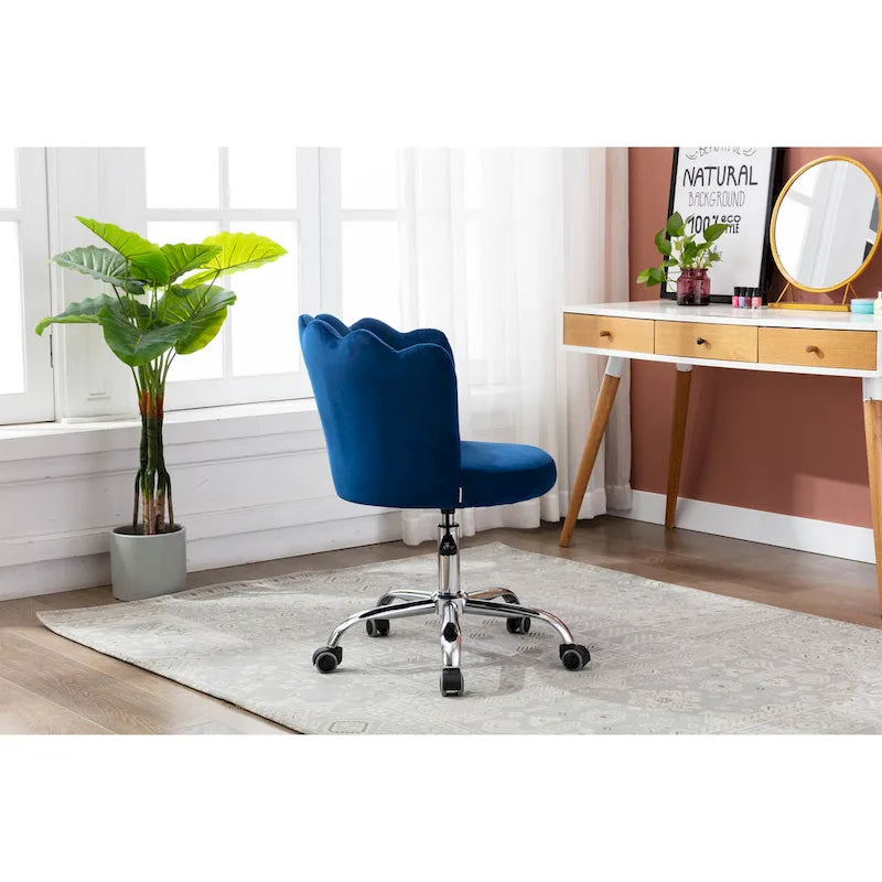 Chaise de bureau pivotante réglable en hauteur, en velours