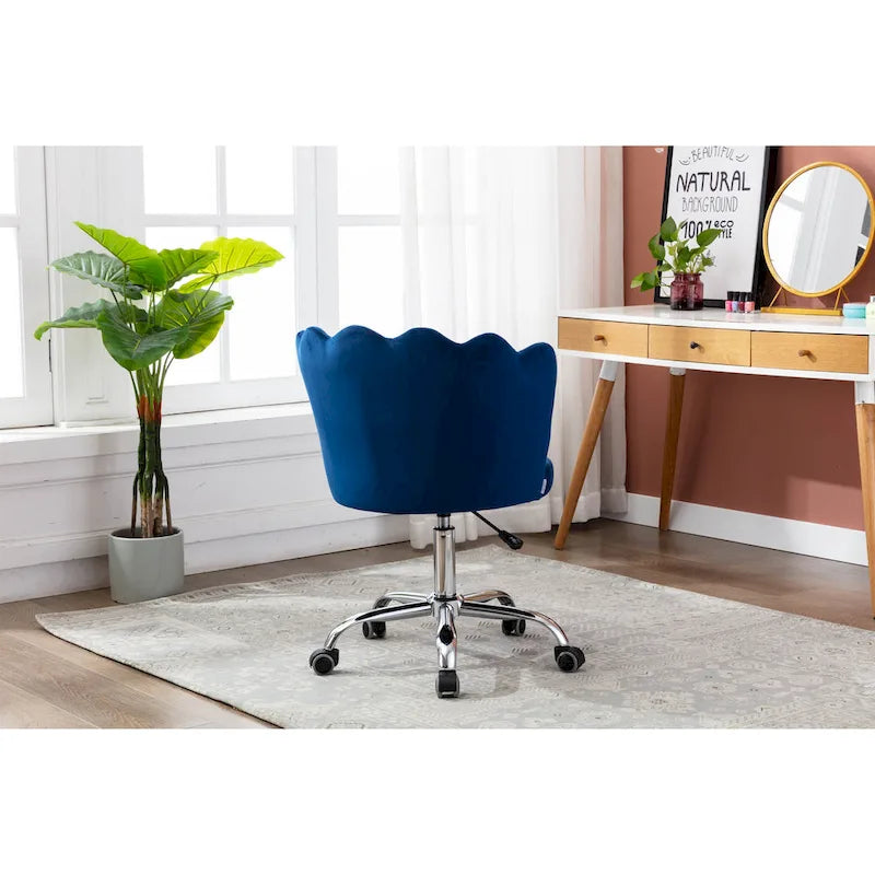 Chaise de bureau pivotante réglable en hauteur, en velours