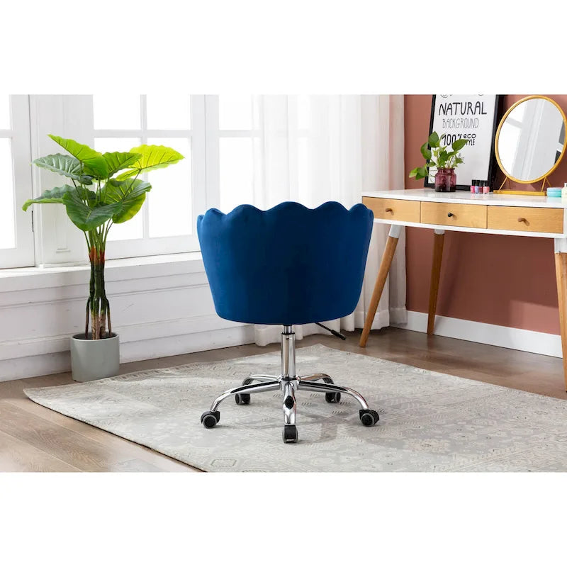 Chaise de bureau pivotante réglable en hauteur, en velours