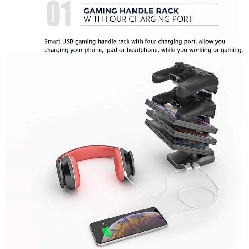 Bureau de jeu ergonomique BOSSIN en forme de T avec tapis de souris pleine surface, support de manette, porte-gobelet et crochet pour casque