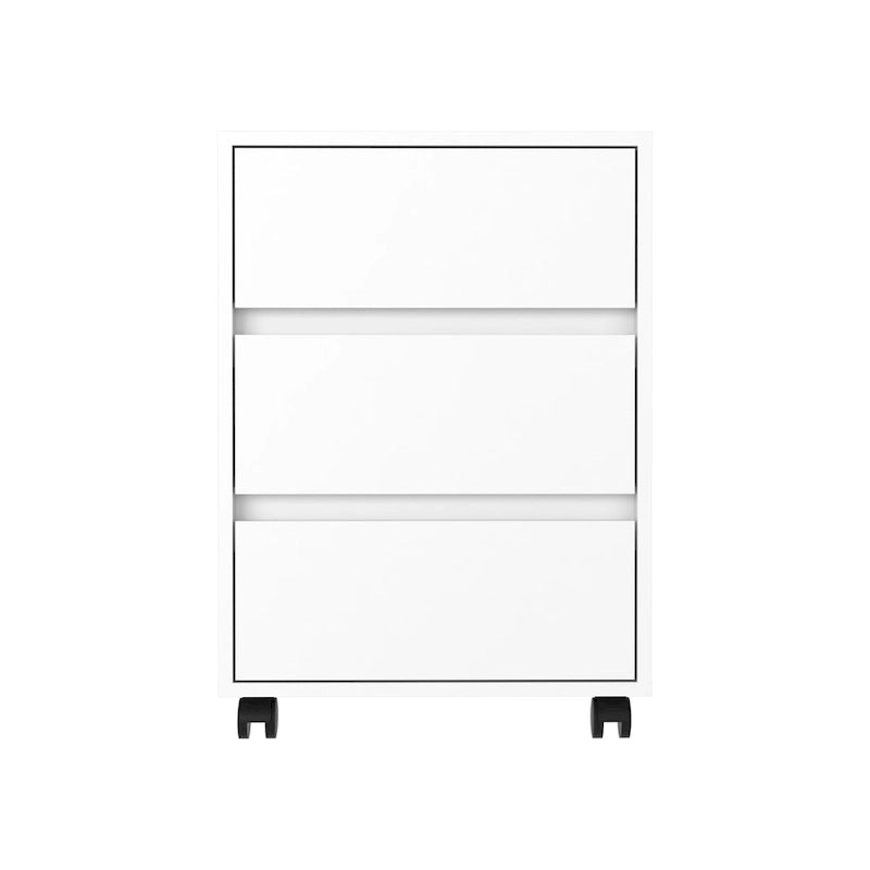 Meuble de classement à 3 tiroirs Artemisa de 66 cm de haut avec 4 roulettes et plateau supérieur