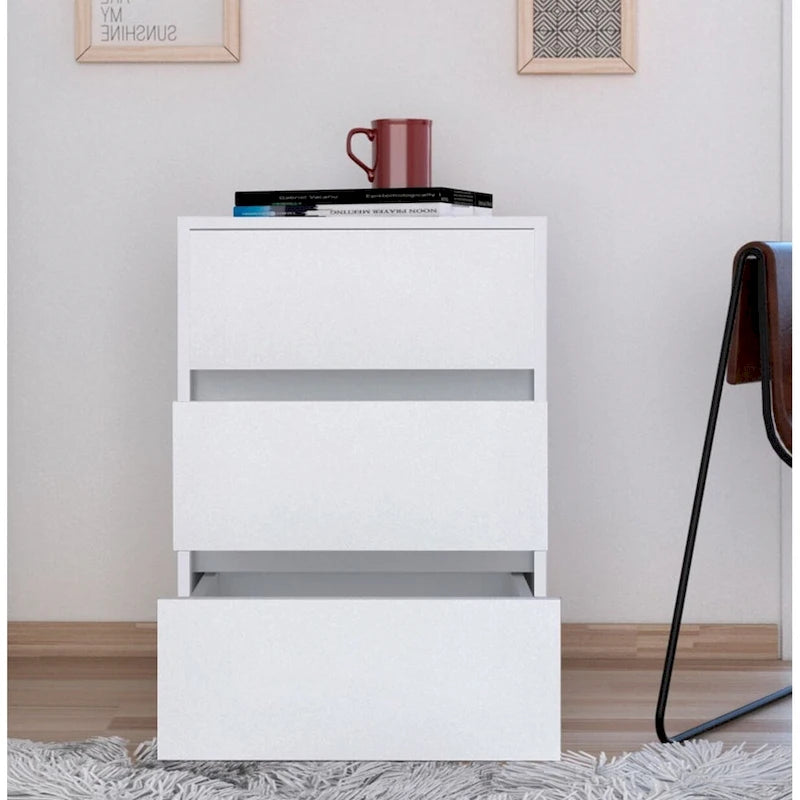 Meuble de classement à 3 tiroirs Artemisa de 66 cm de haut avec 4 roulettes et plateau supérieur