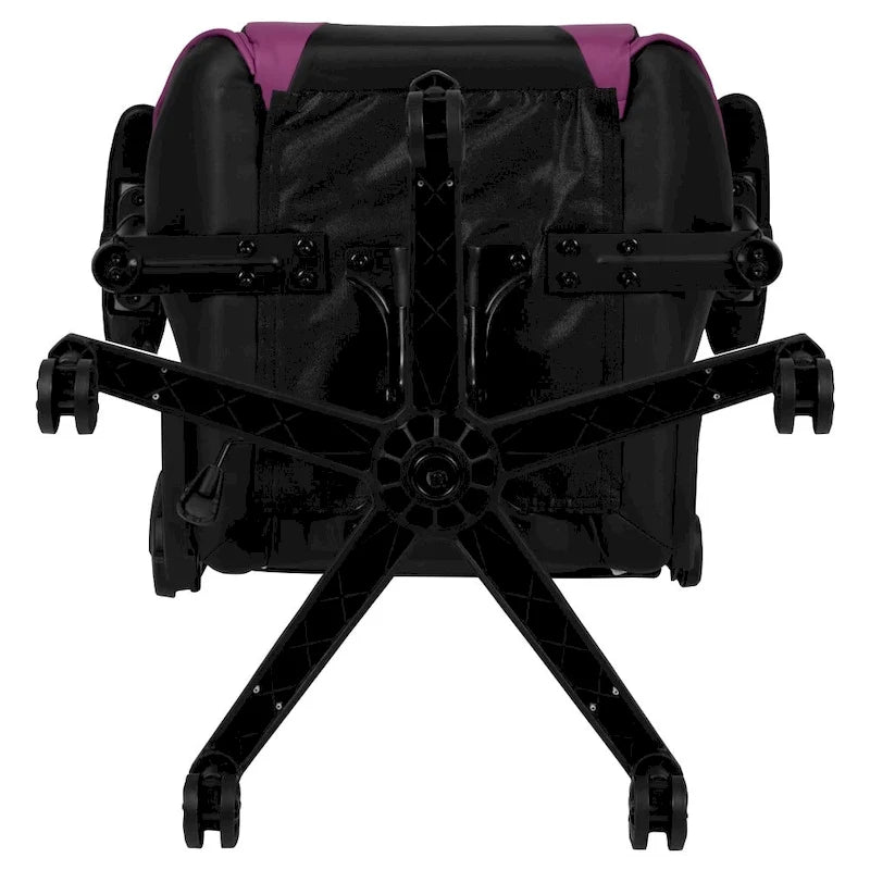 Chaise de jeu ergonomique de course avec dossier entièrement inclinable en similicuir rouge