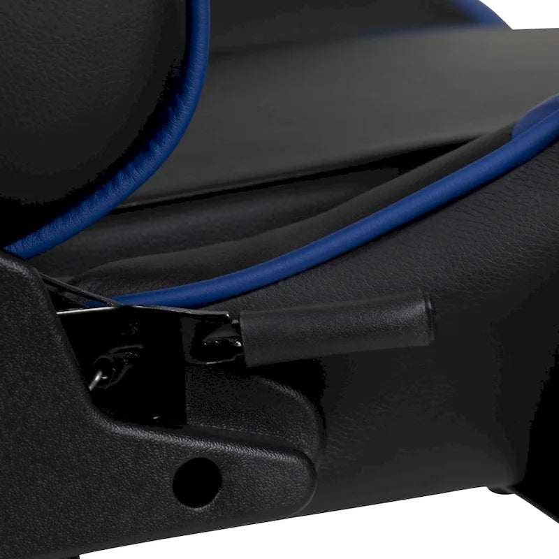 Chaise de jeu ergonomique de course avec dossier entièrement inclinable en similicuir rouge