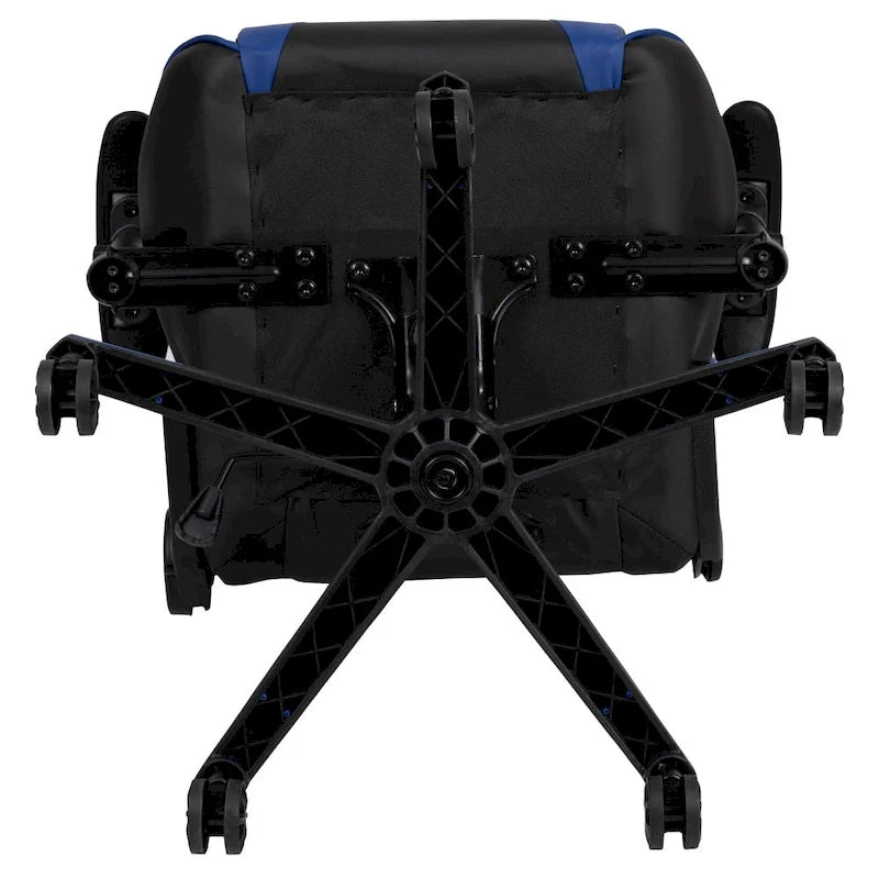 Chaise de jeu ergonomique de course avec dossier entièrement inclinable en similicuir rouge