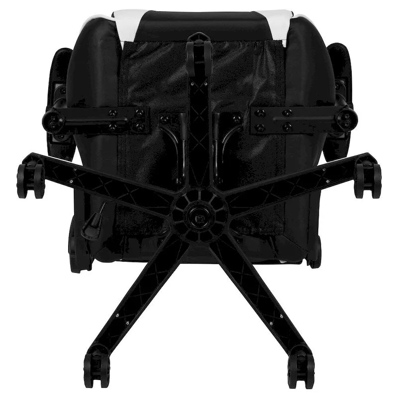 Chaise de jeu ergonomique de course avec dossier entièrement inclinable en similicuir rouge