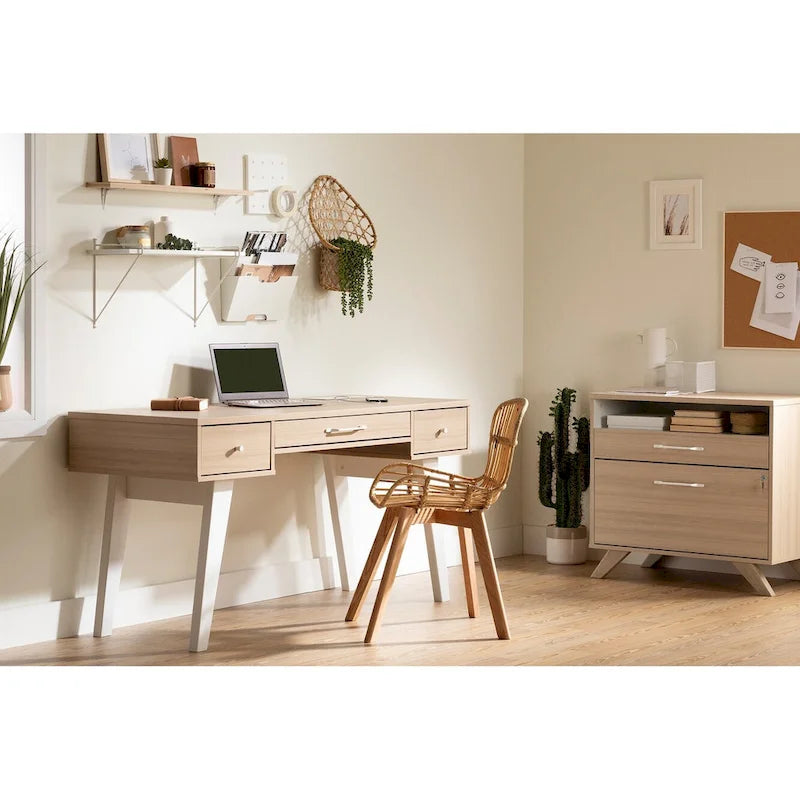 Bureau d'ordinateur Helsy South Shore avec barre d'alimentation
