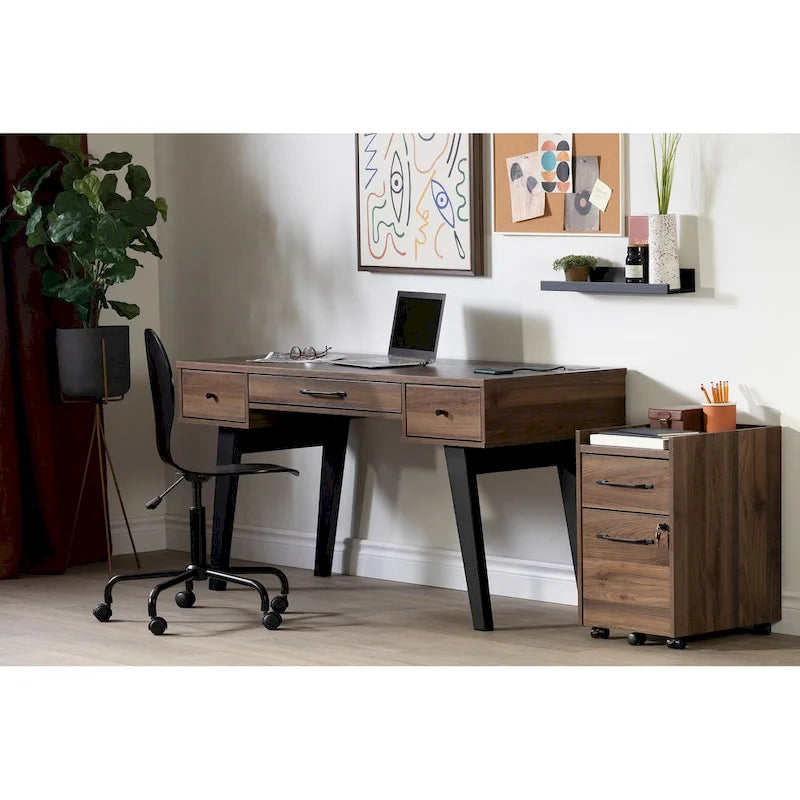 Bureau d'ordinateur Helsy South Shore avec barre d'alimentation