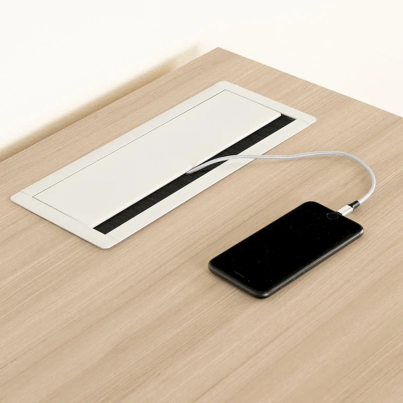 Bureau d'ordinateur Helsy South Shore avec barre d'alimentation