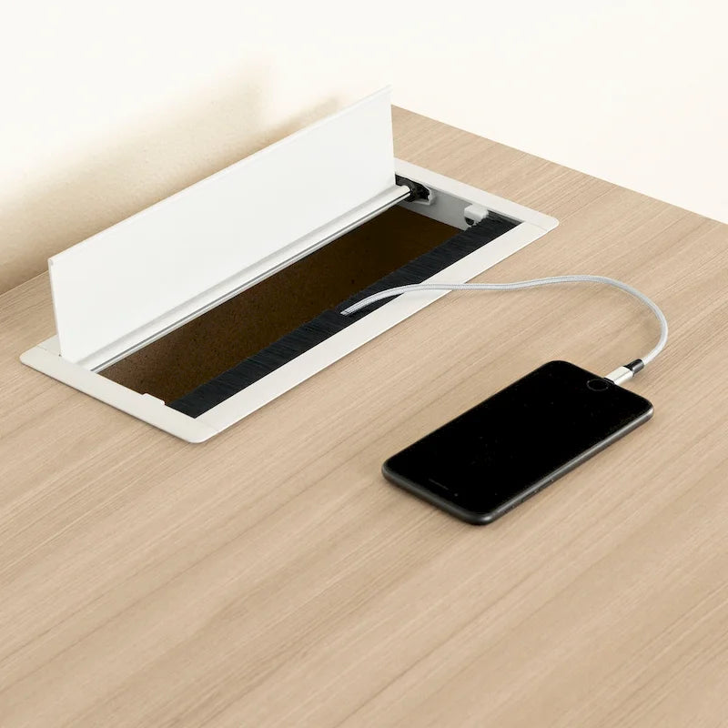 Bureau d'ordinateur Helsy South Shore avec barre d'alimentation
