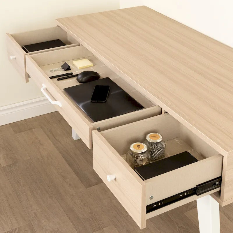 Bureau d'ordinateur Helsy South Shore avec barre d'alimentation