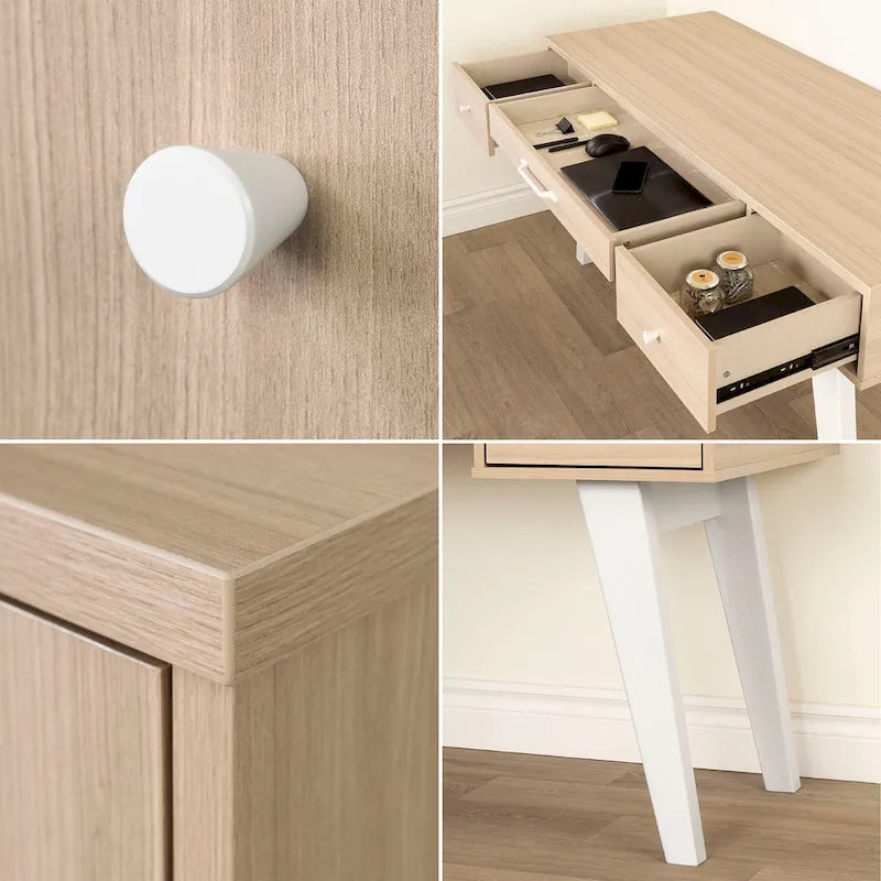 Bureau d'ordinateur Helsy South Shore avec barre d'alimentation