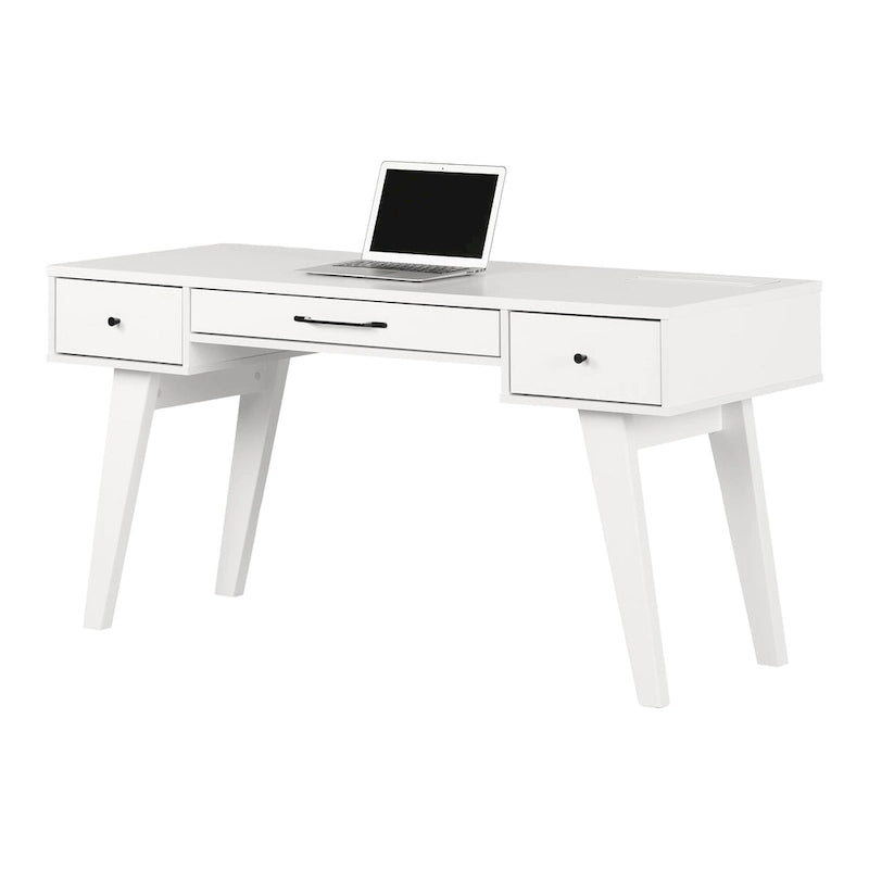 Bureau d'ordinateur Helsy South Shore avec barre d'alimentation