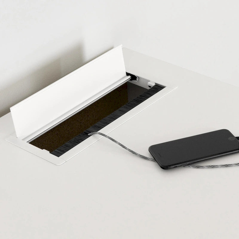Bureau d'ordinateur Helsy South Shore avec barre d'alimentation