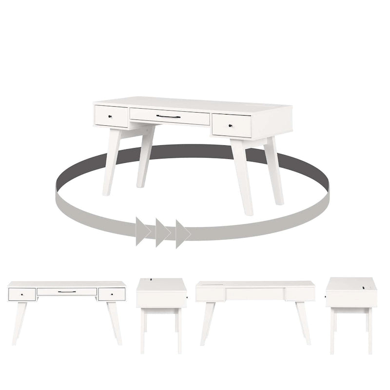 Bureau d'ordinateur Helsy South Shore avec barre d'alimentation