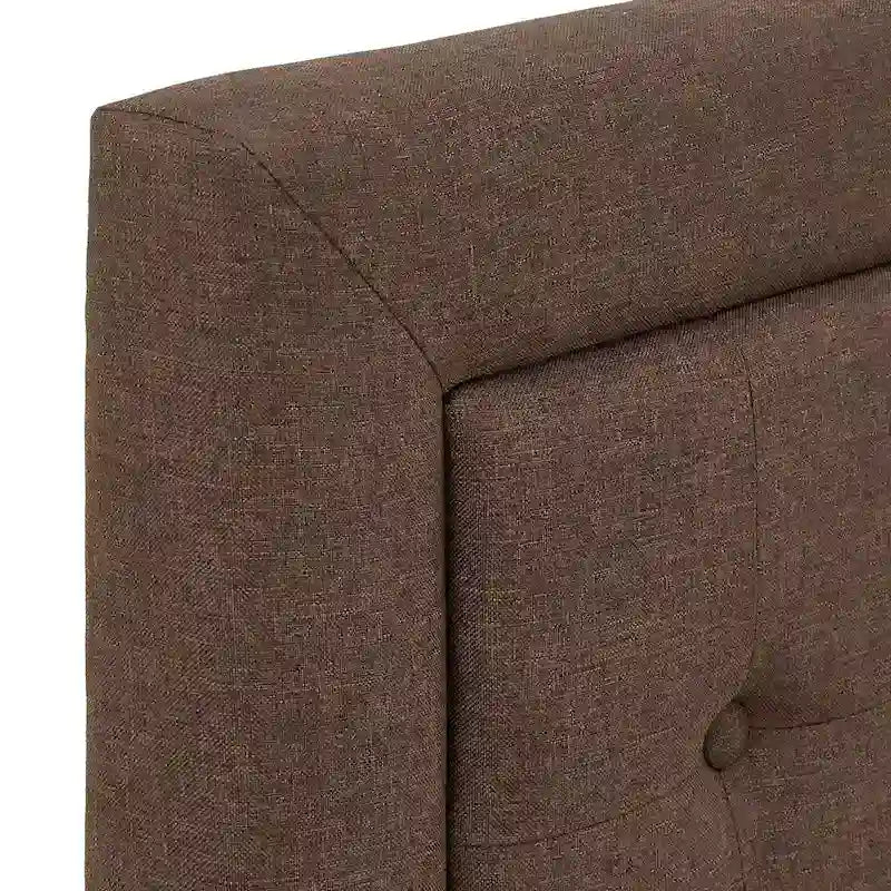 Lit plateforme de rangement avec tête de lit capitonnée en lin Arlert par iNSPIRE Q Classic