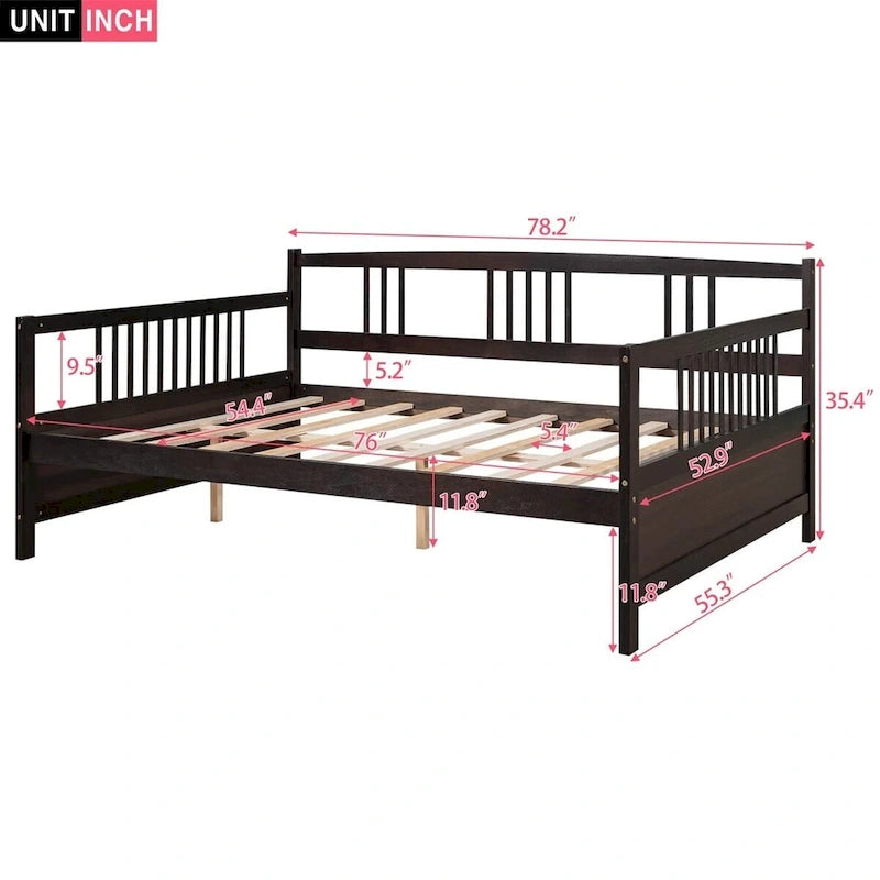 Lit de repos double en bois Merax